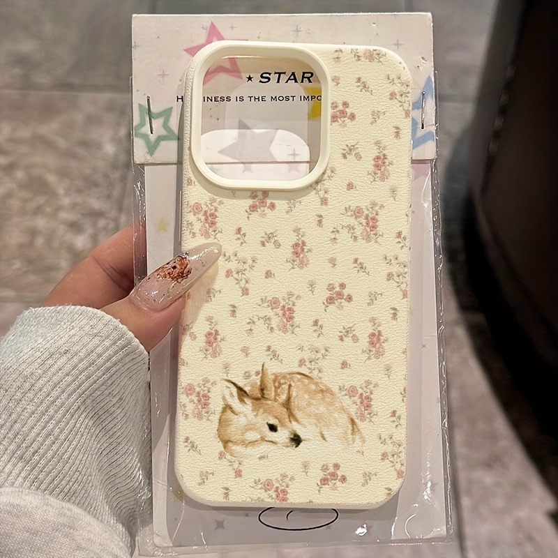 Phone Accessories To Sell - Sevimli Geyik Tam Çiçek Desenli Tasarım